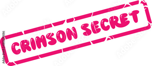 Energetic Crimson Secret Messaging Stamp with Playful Bubbly Lettering Style for Mysterious Revelations