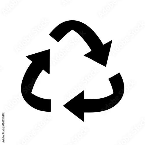 Recycle symbol with three arrows in a circular motion isolated on