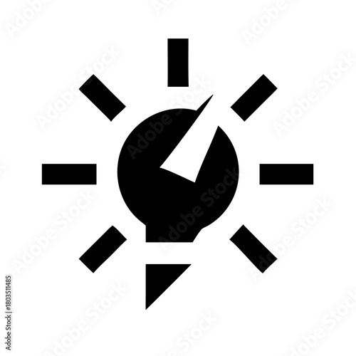 Light bulb with gauge isolated on indicating idea strength