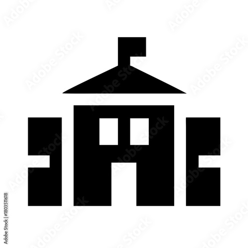 Courthouse icon isolated on representing government building