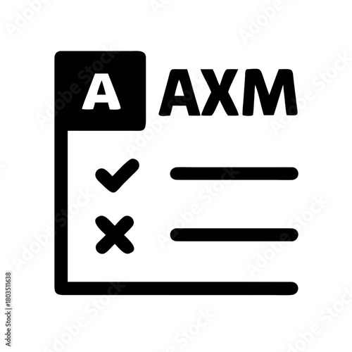 Exam result icon showing pass and fail isolated on