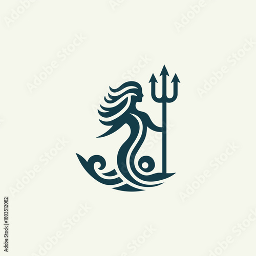 Aqua Goddess Trident Logo