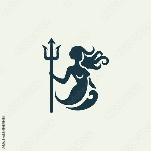 Aqua Goddess Trident Logo