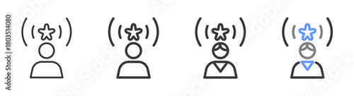 The Ultimate awareness Styles with Variations Line of icon set vector illustration