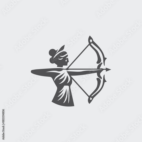 Artemis Archer Olympian Goddess Logo