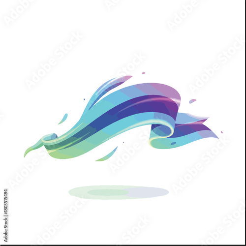 Abstract Swirling Ribbon of Vibrant Colors.