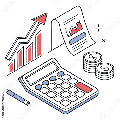 Financial Blueprint: This illustration represents the essence of financial planning. It showcases key elements used to calculate finances for business.