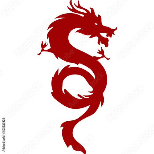 Chinese Dragon Mythical Silhouette