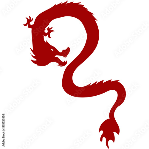 Chinese Dragon Mythical Silhouette