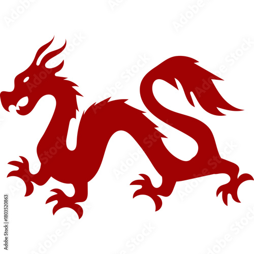 Chinese Dragon Mythical Silhouette