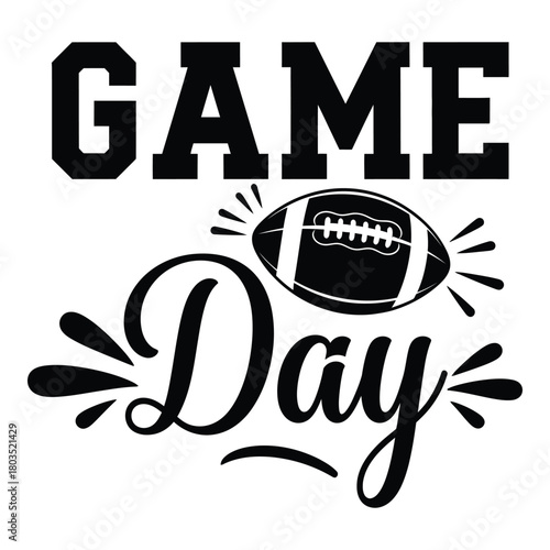 Game day football sports team spirit excitement and anticipation design