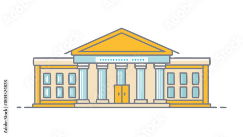 A Cartoon Library Building Vector Icon on Black Background