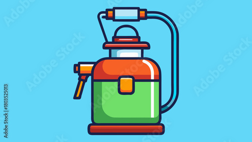 A Colorful Disinfection Sprayer in a Flat Illustration