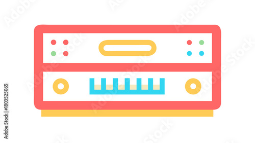 A colorful flat illustration of a PCR machine