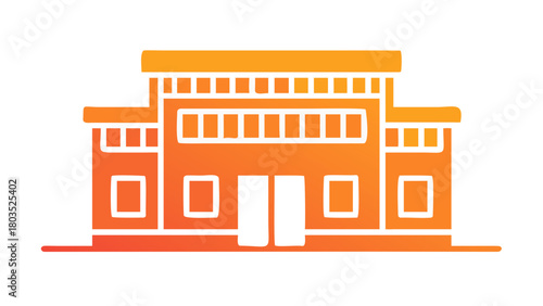 A Department Store Building with Doors and Windows Displayed