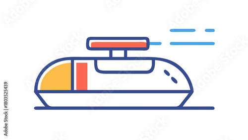 A flat design centrifuge isolated on a black background