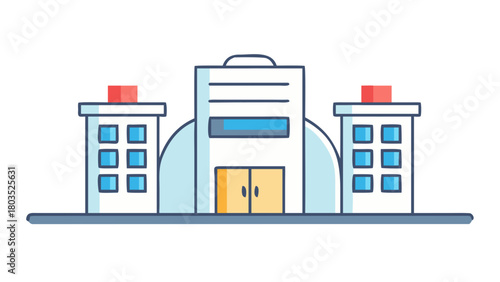 A modern research center icon vector illustration