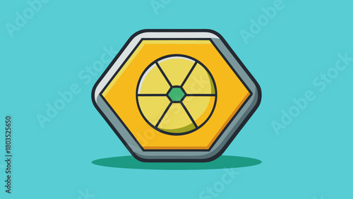 A Radioactive Hazard Symbol Against a Teal Background