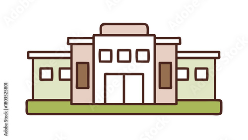 A simple gymnasium building icon vector illustration
