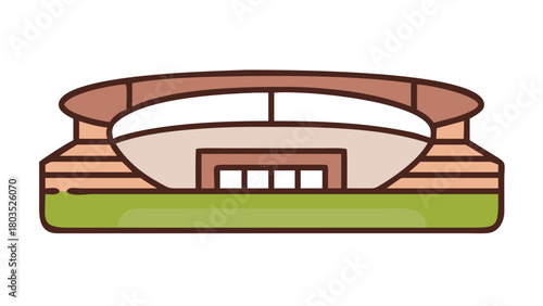 A vector illustration of a velodrome sport building icon