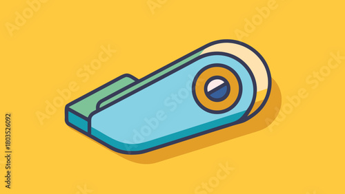 A vector illustration of correction tape on a yellow background