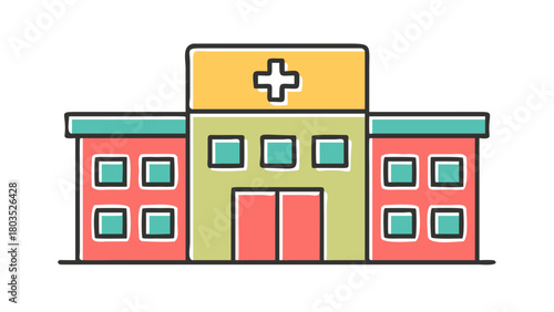Cartoon Hospital Building in Vector Illustration Form