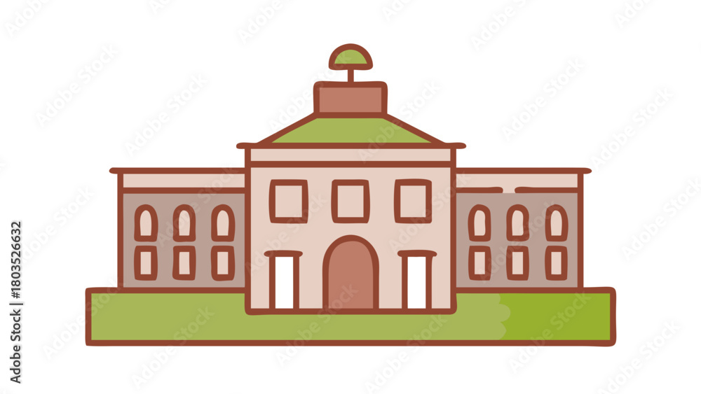 Obraz premium City Hall Icon Depicting a Government Structure