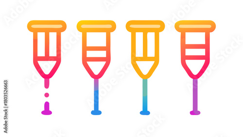 Colorful Crutches Representing Injury and Medical Support