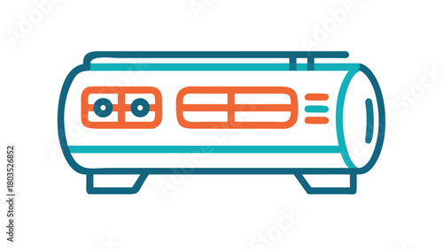 Hyperbaric Chamber Icon on Black Background in Vector Style