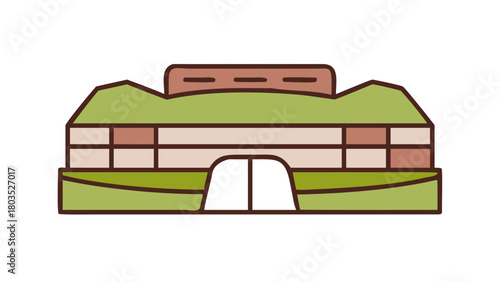 Icon of an ice skating rink for recreational activity