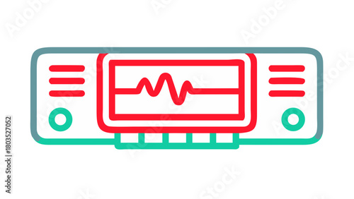 Icon representing an EMG machine with waveform diagram
