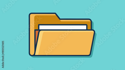 Open folder icon showing document details in graphic style