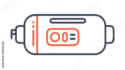 Oxygen Concentrator Icon Depicting Medical Equipment for Breathing Aid