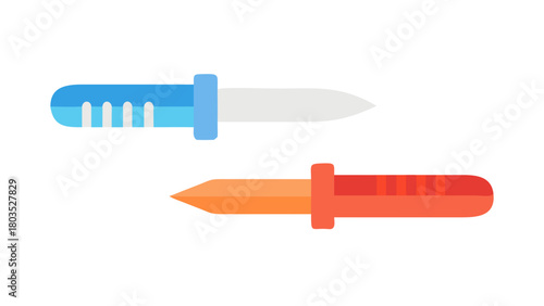 Two Micropipettes Isolated Against Black Laboratory Backdrop