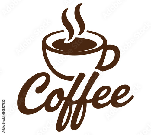 Coffee cup and word design logo