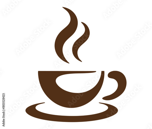 Simple steaming hot coffee cup