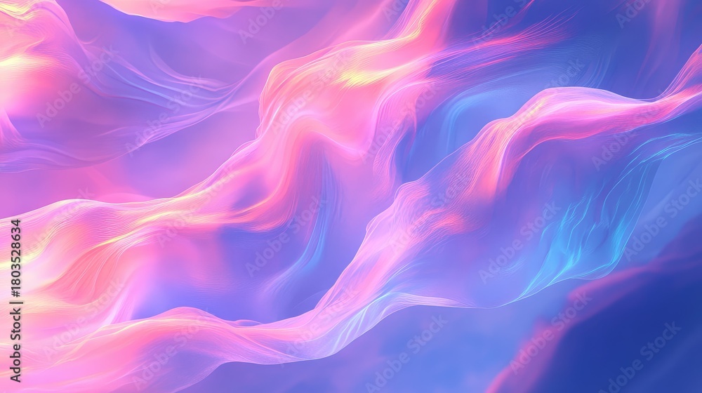 Fototapeta premium Flowing pastel light waves creating abstract background