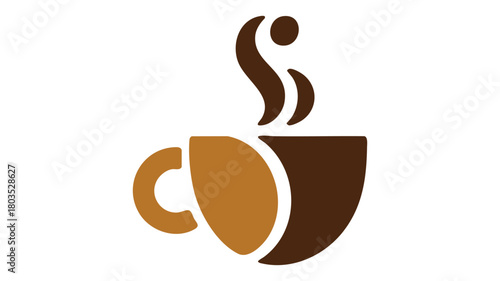 Abstract hot coffee steam icon