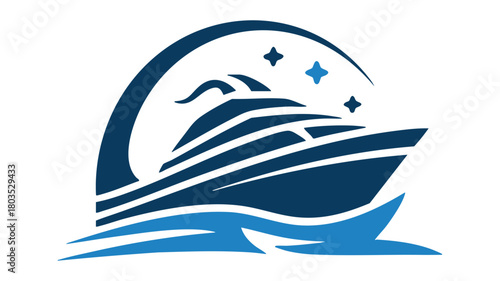 Cruise ship luxury travel icon