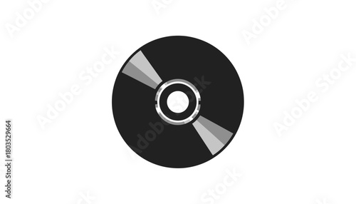 Black compact disc icon simple flat illustration isolated on a white background for graphic and web design