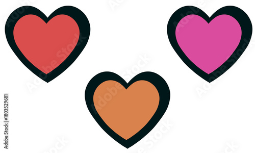 Heart shape cute art png pink full color