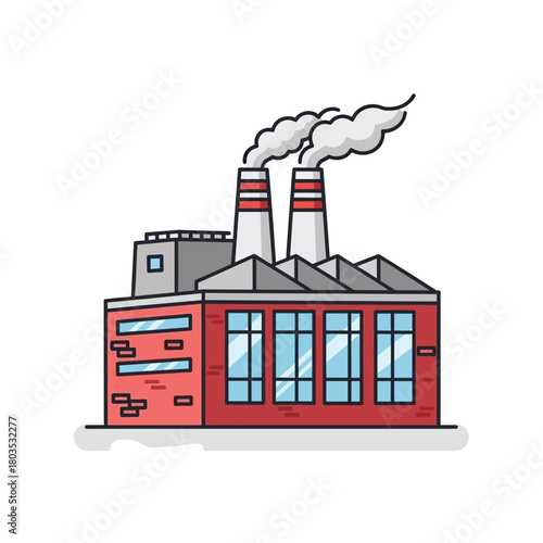vector illustration of industrial factory