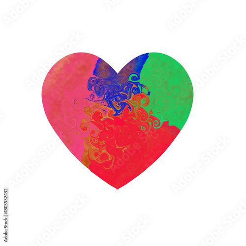 Heart shape cute art png pink full color