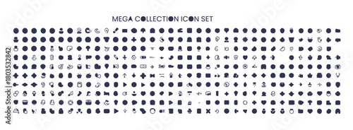 Mega set of trendy line style icons featuring business, e-commerce, finance, and accounting symbols — big collection ideal for UI/UX design, web apps, dashboards, and digital projects.