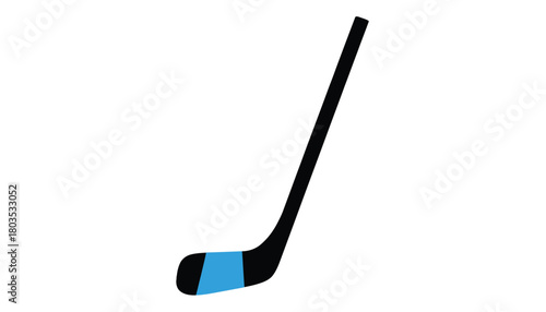 Minimalist hockey stick illustration simple flat design element isolated on white background for sports and recreation projects