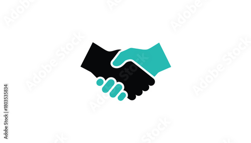 Handshake icon flat illustration of two hands shaking symbol for business partnership agreement deal or cooperation