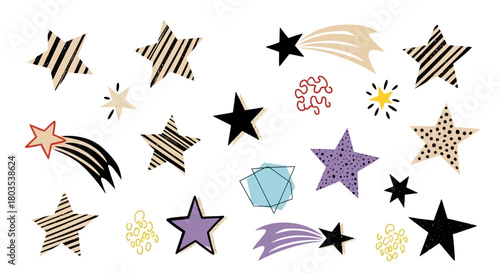 Abstract Stars Illustration A Cosmic Collection of Hand-Drawn Starry Designs