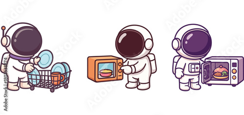 astronaut working with tools and computer