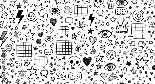 A Whimsical Collection of Hand-Drawn Doodle Elements