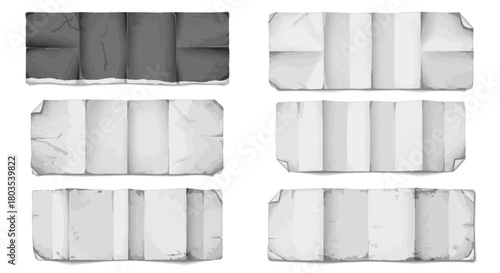 Set of Folded Paper Textures for Graphic Design and Mockups